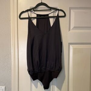 Vici Black V-Neck Strappy Bodysuit